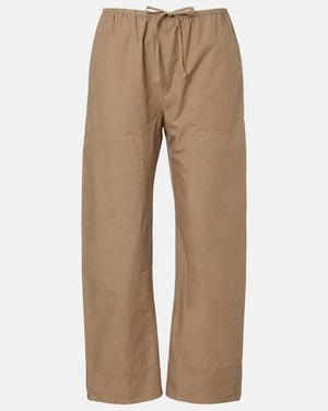 Leset Kyoto Cotton Wide-Leg Pants - Natural