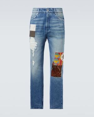 Loewe Patchwork Straight Jeans - Blue