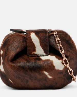 Gabriela Hearst Demi Small Calf Hair Clutch - Brown