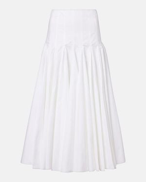 Jacquemus Cotton Jersey Midi Skirt - White