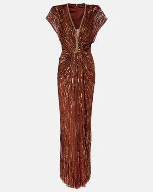 Jenny Packham Zola Sequined Gown - Brown