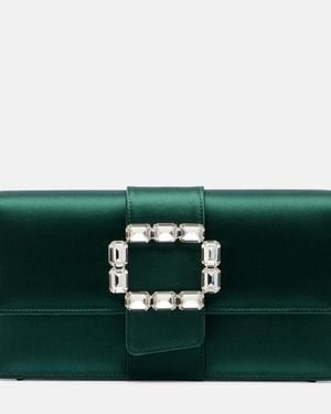 Manolo Blahnik Maycap Embellished Satin Clutch - Green
