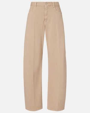 Brunello Cucinelli Mid-Rise Wide-Leg Jeans Monili - Natur