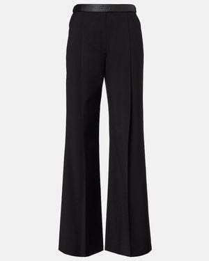 Loewe Wool Wide-Leg Trousers - Black