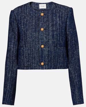 FRAME Cotton Tweed Jacket - Blue