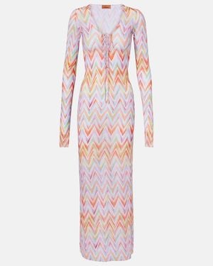 Missoni Chevron Tulle Beach Dress - Pink