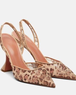AMINA MUADDI Holli 95 Leopard-Print Slingback Court Shoes - Brown
