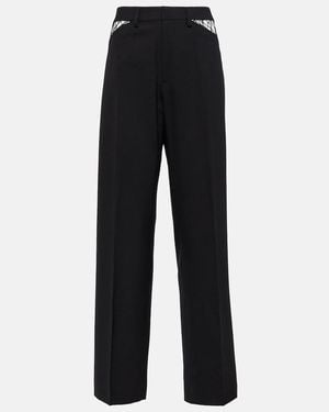 Dion Lee Cutout Wool Straight Pants - Black