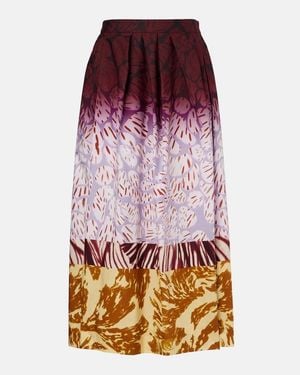 Dries Van Noten Printed Cotton Maxi Skirt - Red