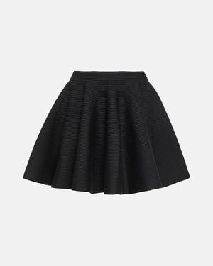 Alaïa Alaïa Ribbed Wool-blend Mini Skirt - Black