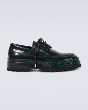 Jacquemus Les Bateau Pavane Leather Derby Shoes - Black