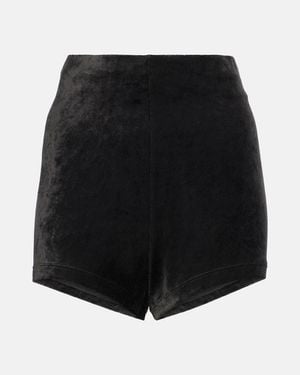 Rick Owens Lilies Dirt Velvet Jersey Shorts - Black