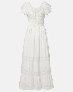 Faithfull the Brand Elbie Lace-Trimmed Cotton Maxi Dress - White