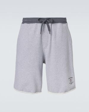 Brunello Cucinelli Cotton Jersey Shorts - Blue