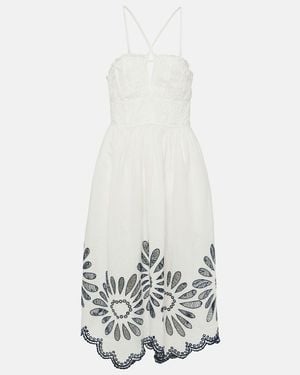 Ulla Johnson Beatrice Linen And Cotton Midi Dress - White