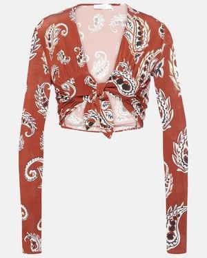 Rabanne Bedrucktes Cropped-Top - Rot