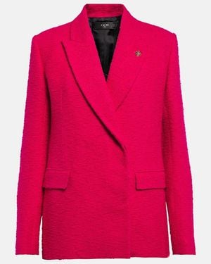Amiri Double-Breasted Boucle Blazer - Pink