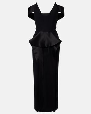 Maticevski Off-Shoulder-Midikleid Barrier Aus Satin - Schwarz