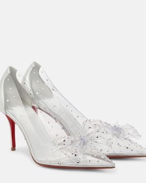 Christian Louboutin Jelly Strass 80 Embellished Pvc Court Shoes - White
