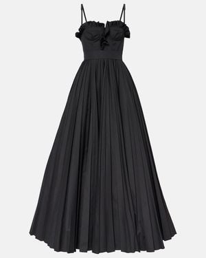 Giambattista Valli Ruched Pleated Cotton Gown - Black