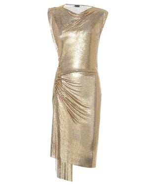 Rabanne Draped Mesh Dress - Metallic