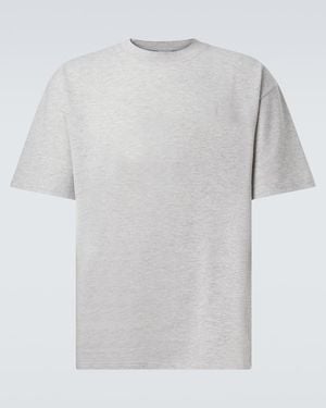 Saint Laurent Cassandre Cotton-Blend T-Shirt - White