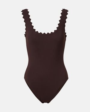 Karla Colletto Scalloped Swimsuit - Brown