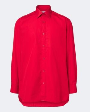 Charvet Camisa De Popelin De Algodon - Rojo