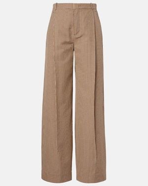 Vince Camille Cotton-Blend Wide-Leg Trousers - Natural