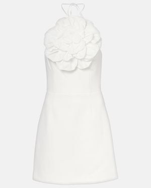 Rebecca Vallance Odetta Floral-Applique Halterneck Minidress - White