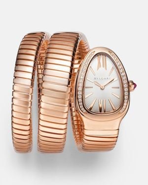 BVLGARI Uhr Serpenti Tubogas Aus 18Kt Rosegold Mit Diamanten Und Rubellit - Mettallic