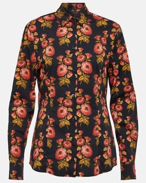 Etro Floral Cotton-Blend Shirt - Red