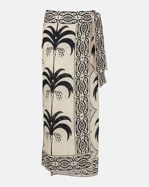 Johanna Ortiz Printed Linen Beach Cover-Up - Natural