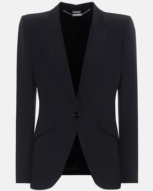 McQueen Crepe Blazer - Black