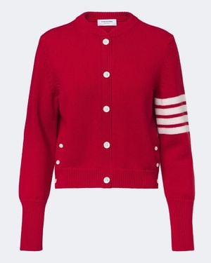 Thom Browne Cardigan 4-Bar Aus Wolle - Rot