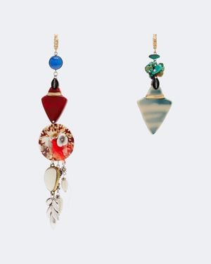 Isabel Marant Anna Asymmetric Drop Earrings - White