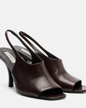 TOTEME Embossed Leather Slingback Sandals - Black