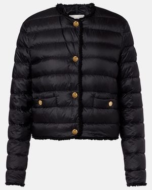 Moncler Fleurs Quilted Down Jacket - Black