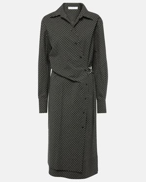 Proenza Schouler Label Lane Checked Cotton Wrap Dress - Grey