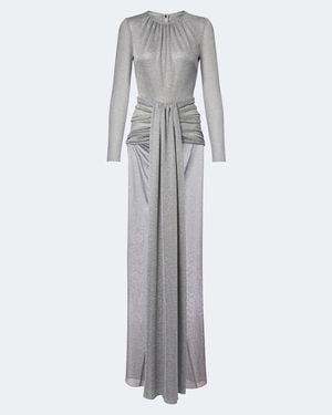 Dolce & Gabbana Draped Lame Gown - Grey