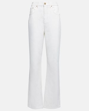 Tory Burch Mid-Rise Straight Jeans - White