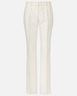 Balenciaga Wool And Silk Slim Trousers - White