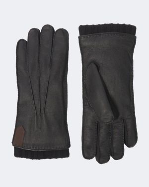 Canali Handschuhe Aus Leder Mit Kaschmir - Schwarz