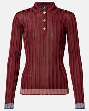 Etro Polopullover Aus Rippstrick - Rot