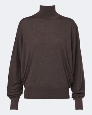 The Row Pullover Leith Aus Kaschmir Und Seide - Braun