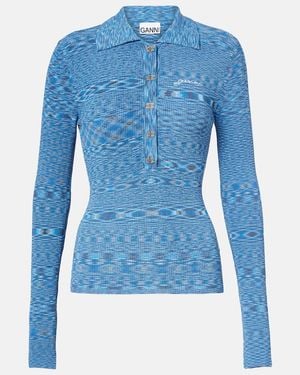 Ganni Polopullover - Blau