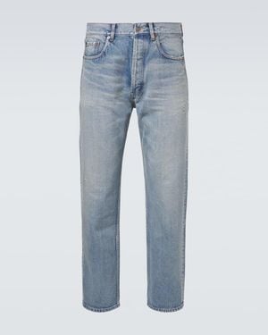 Saint Laurent Distressed Straight Jeans - Blue