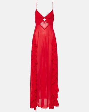 Bananhot Isabel Ruffled Cutout Maxi Dress - Red