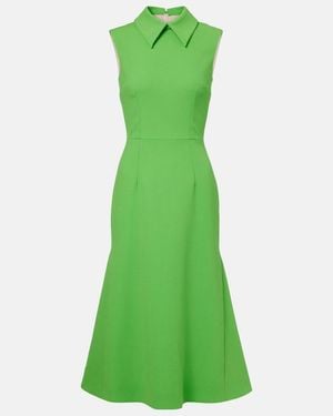 Emilia Wickstead Leontine Wool Crepe Midi Dress - Green