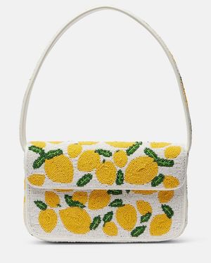 STAUD Tommy Beaded Shoulder Bag - Yellow